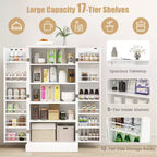 Costway 47.5 kitchen Pantry Cabinet with Doors Adjustable Shelves Anti-toppling Devices