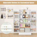 Costway 47.5 kitchen Pantry Cabinet with Doors Adjustable Shelves Anti-toppling Devices