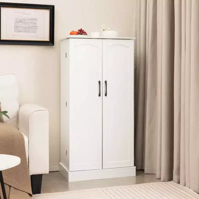 Costway 47.5 kitchen Pantry Cabinet with Doors Adjustable Shelves Anti-toppling Devices