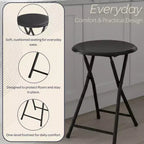 Hasting Home Backless 18-Inch Folding Stool with 225lb Capacity