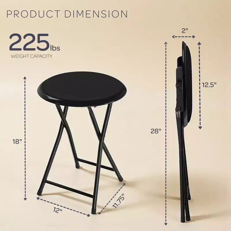 Hasting Home Backless 18-Inch Folding Stool with 225lb Capacity