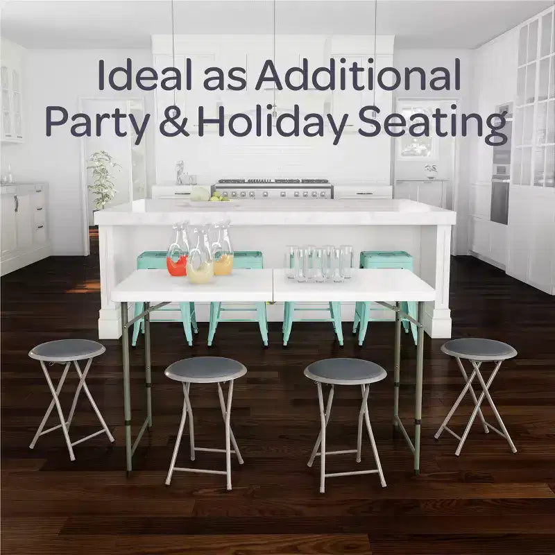Hasting Home Backless 18-Inch Folding Stool with 225lb Capacity