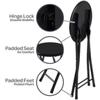 Hasting Home Backless 18-Inch Folding Stool with 225lb Capacity