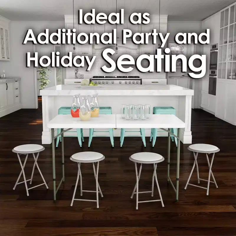 Hasting Home Backless 18-Inch Folding Stool with 225lb Capacity