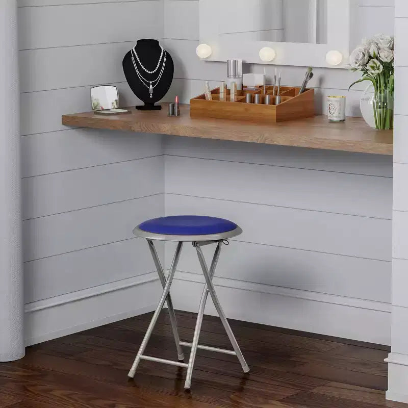 Hasting Home Backless 18-Inch Folding Stool with 225lb Capacity