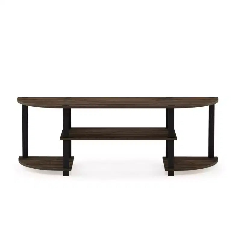 Furinno Wide TV Stand Entertainment Center for TV's up to 55 with Open Bookcases Shelves Columbia Walnut/Black