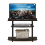 Furinno 3-Tier TV Stand Console Table for TV's up to 32 Media Entertainment Center No Tools Dark Brown/Black