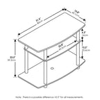 Furinno 3-Tier TV Stand Console Table for TV's up to 32 Media Entertainment Center No Tools Dark Brown/Black