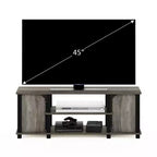 Furinno TV Stand Entertainment Media Center w/2 Storage Cabinets & Open Shelves for TV Size up to 45 Inch,French Oak/Black