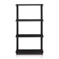 Furinno 4-Tier Ladder Decorative Bookshelf Open Multipurpose Shelf Display Rack Bathroom Kitchen Entryway Storage Shelves,Dark Walnut
