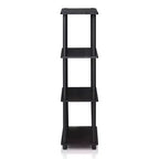 Furinno Scaffale Decorativo a 4 Ripiani a Scala, Scaffale Aperto Multiuso per Esposizione, Scaffale per Bagno, Cucina, Ingresso, Noce Scuro