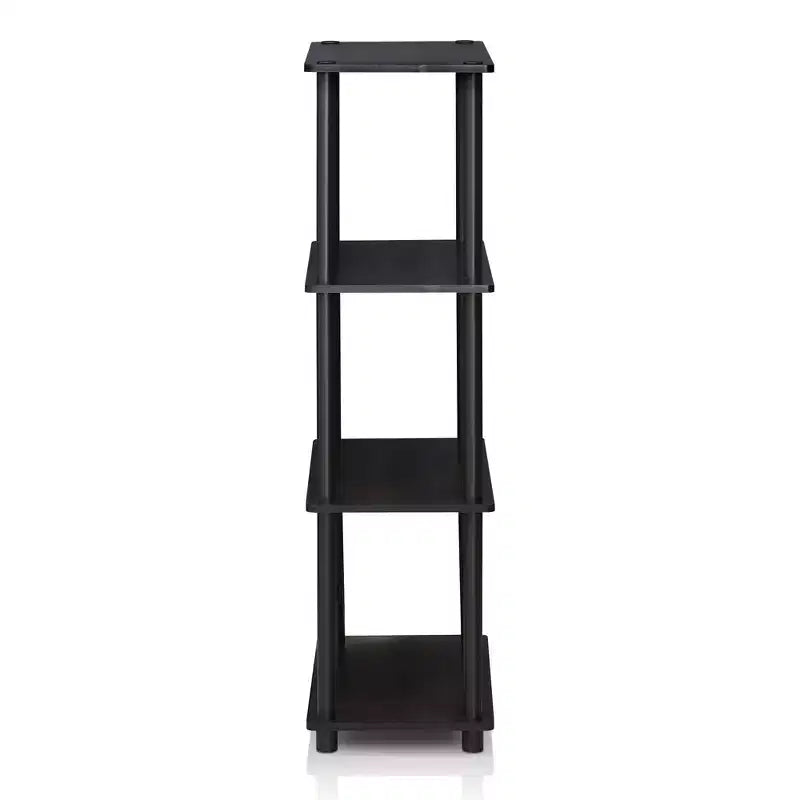 Furinno Scaffale Decorativo a 4 Ripiani a Scala, Scaffale Aperto Multiuso per Esposizione, Scaffale per Bagno, Cucina, Ingresso, Noce Scuro