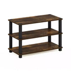 Furinno 3-Tier\4-Tier Shoe Rack Multifunction Tower Shelf Storage Organizer Stand for Bathroom&Living Room&Entryway,Amber Pine/Black