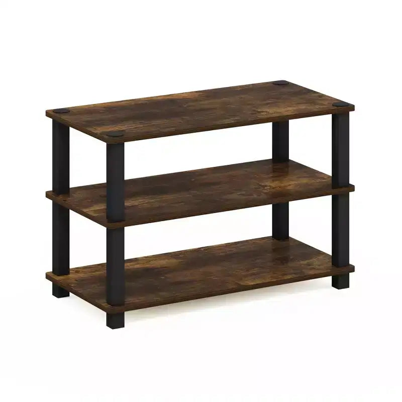 Furinno 3-Tier\4-Tier Shoe Rack Multifunction Tower Shelf Storage Organizer Stand for Bathroom&Living Room&Entryway,Amber Pine/Black