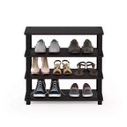 Furinno Scarpiera a 3 Livelli/4 Livelli, Scaffale Multifunzione per Bagno, Soggiorno e Ingresso, Espresso/Nero