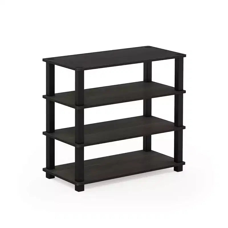 Furinno Scarpiera a 3 Livelli/4 Livelli, Scaffale Multifunzione per Bagno, Soggiorno e Ingresso, Espresso/Nero