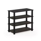 Furinno Scarpiera a 3 Livelli/4 Livelli, Scaffale Multifunzione per Bagno, Soggiorno e Ingresso, Espresso/Nero
