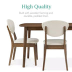 Best Choice Products 5-Piece Compact Wooden Mid-Century Modern Dining Set w/ 4 Chairs, Padded Seat & Back