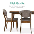 Best Choice Products 5-Piece Compact Wooden Mid-Century Modern Dining Set w/ 4 Chairs, Padded Seat & Back