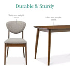 Best Choice Products 5-Piece Compact Wooden Mid-Century Modern Dining Set w/ 4 Chairs, Padded Seat & Back