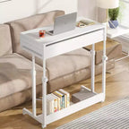 Scrivania portatile Lantine con cassetti, scrivania mobile per laptop con ruote, piccola scrivania in piedi per l'home office