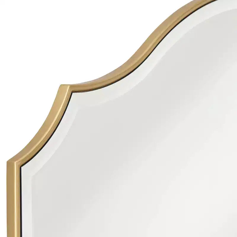 Noble Park Vinyard Arch Top Vanity Decorative Wall Mirror Vintage Beveled Glass Gold Frame 38 Wide for Bathroom Bedroom Home