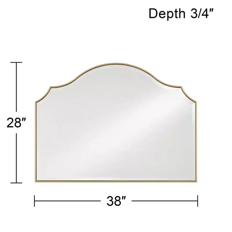 Noble Park Vinyard Arch Top Vanity Decorative Wall Mirror Vintage Beveled Glass Gold Frame 38 Wide for Bathroom Bedroom Home