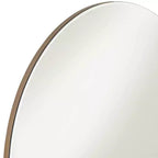 Possini Euro Design Loft Round Vanity Wall Mirror with Gold Shelf Modern Beveled Glass Brown Wood Frame 31 1/2 Wide for Bathroom