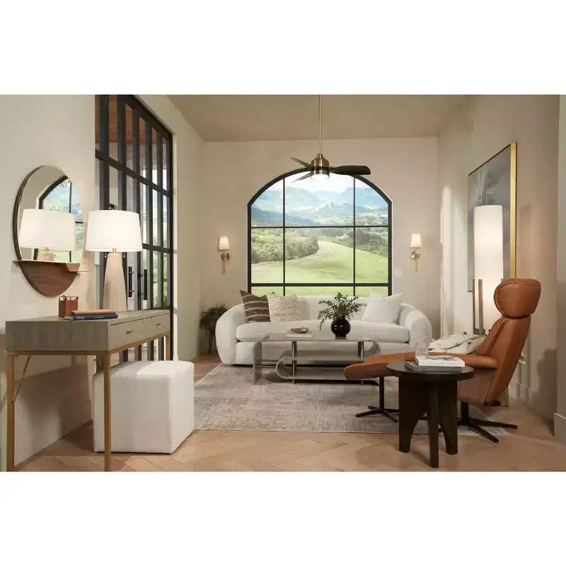 Possini Euro Design Loft Round Vanity Wall Mirror with Gold Shelf Modern Beveled Glass Brown Wood Frame 31 1/2 Wide for Bathroom