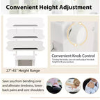Costway 2 PCS Mobile Podium Stand Office Laptop Cart with Storage Adjustable Height White/Black