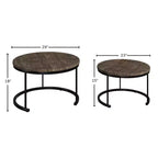 Lavish Home Set of 2 Round Nesting Coffee Table  Modern Industrial Living Room Tables