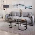 Lavish Home Set of 2 Round Nesting Coffee Table  Modern Industrial Living Room Tables