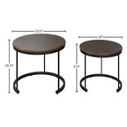 Lavish Home Set of 2 Round Nesting Coffee Table  Modern Industrial Living Room Tables