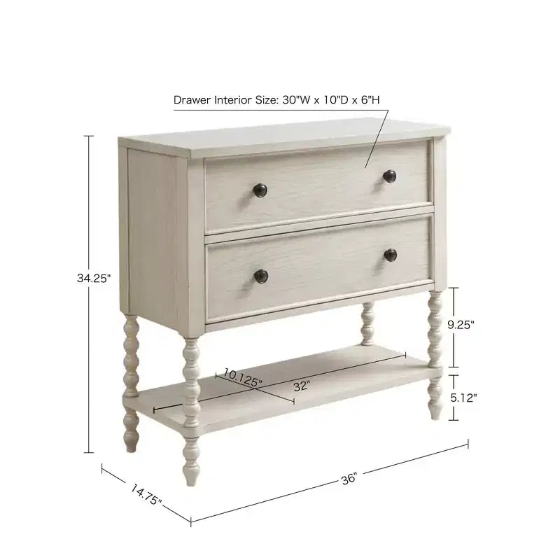 LIVN CO. Farmhouse 2-Drawer Console Table
