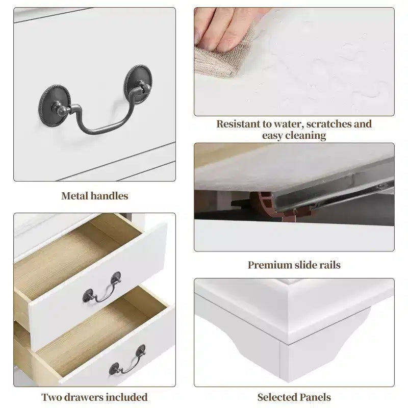 Yaheetech Modern 2-drawer Nightstand Bedside Table