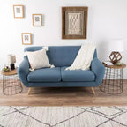 Hasting Home Set of 2 Nesting Tables with Storage - End Tables with Removable Wood Tops and Metal Basket Frame