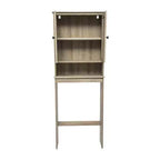 Flash Furniture Dune Farmhouse Over the Toilet Bathroom Storage Cabinet Organizer with Magnetic Closure Doors, Adjustable Cabinet Shelf, Open Lower Shelf
