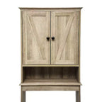 Flash Furniture Dune Farmhouse Over the Toilet Bathroom Storage Cabinet Organizer with Magnetic Closure Doors, Adjustable Cabinet Shelf, Open Lower Shelf