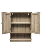 Flash Furniture Dune Farmhouse Over the Toilet Bathroom Storage Cabinet Organizer with Magnetic Closure Doors, Adjustable Cabinet Shelf, Open Lower Shelf