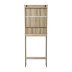 Flash Furniture Dune Farmhouse Over the Toilet Bathroom Storage Cabinet Organizer with Magnetic Closure Doors, Adjustable Cabinet Shelf, Open Lower Shelf