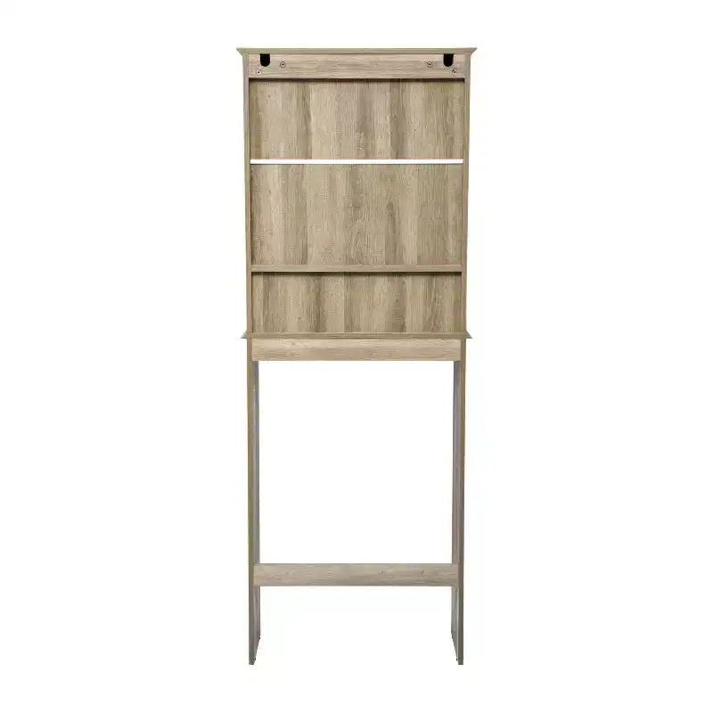Flash Furniture Dune Farmhouse Over the Toilet Bathroom Storage Cabinet Organizer with Magnetic Closure Doors, Adjustable Cabinet Shelf, Open Lower Shelf