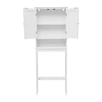 Flash Furniture Dune Farmhouse Over the Toilet Bathroom Storage Cabinet Organizer with Magnetic Closure Doors, Adjustable Cabinet Shelf, Open Lower Shelf