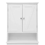 Flash Furniture Dune Farmhouse Over the Toilet Bathroom Storage Cabinet Organizer with Magnetic Closure Doors, Adjustable Cabinet Shelf, Open Lower Shelf
