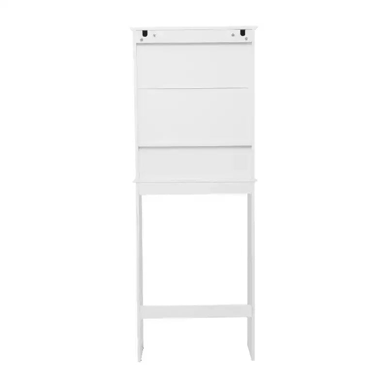 Flash Furniture Dune Farmhouse Over the Toilet Bathroom Storage Cabinet Organizer with Magnetic Closure Doors, Adjustable Cabinet Shelf, Open Lower Shelf
