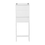 Flash Furniture Dune Farmhouse Over the Toilet Bathroom Storage Cabinet Organizer with Magnetic Closure Doors, Adjustable Cabinet Shelf, Open Lower Shelf