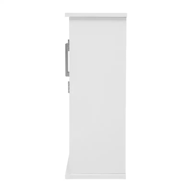 Flash Furniture Vega Wall Mounted Bathroom Medicine Cabinet Storage Organizer with Magnetic Closure Doors, Adjustable Shelf, and Lower Open Shelf