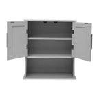 Flash Furniture Vega Wall Mounted Bathroom Medicine Cabinet Storage Organizer with Magnetic Closure Doors, Adjustable Shelf, and Lower Open Shelf