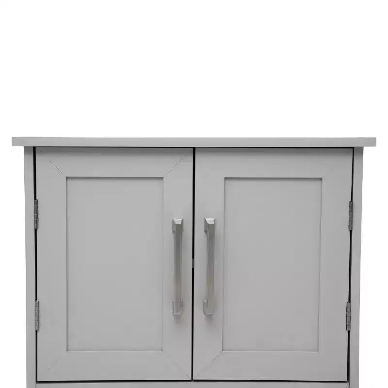 Flash Furniture Vega Wall Mounted Bathroom Medicine Cabinet Storage Organizer with Magnetic Closure Doors, Adjustable Shelf, and Lower Open Shelf