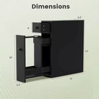 Costway Bathroom Floor Cabinet Toilet Narrow Storage Organizer with Flip Top Black