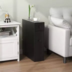 Costway Bathroom Floor Cabinet Toilet Narrow Storage Organizer with Flip Top Black